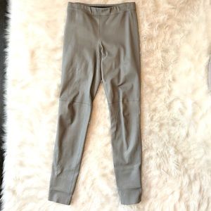 Elie Tahari gray leather skinny pants